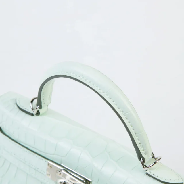 Hermès Mini Kelly II Vert Peppermint (N3) in Green Crocodile from Ginza Xiaoma, photo 3 of 3