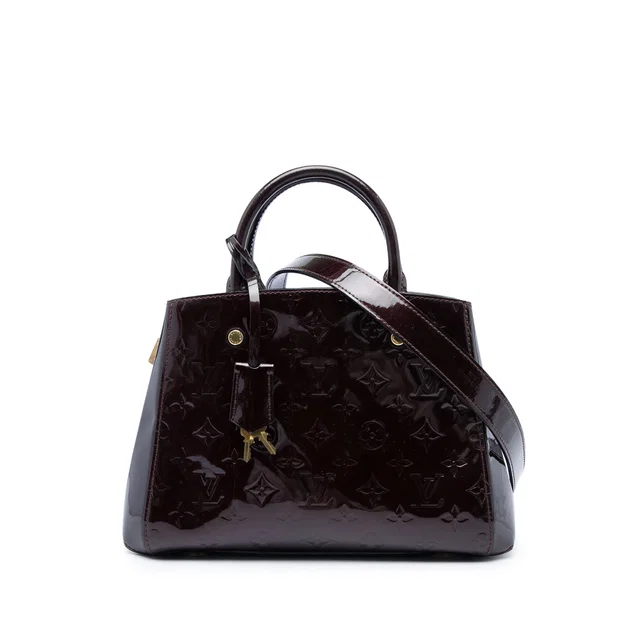 Purple Louis Vuitton Monogram Vernis Montaigne BB Satchel in Purple Leather from Designer Revival