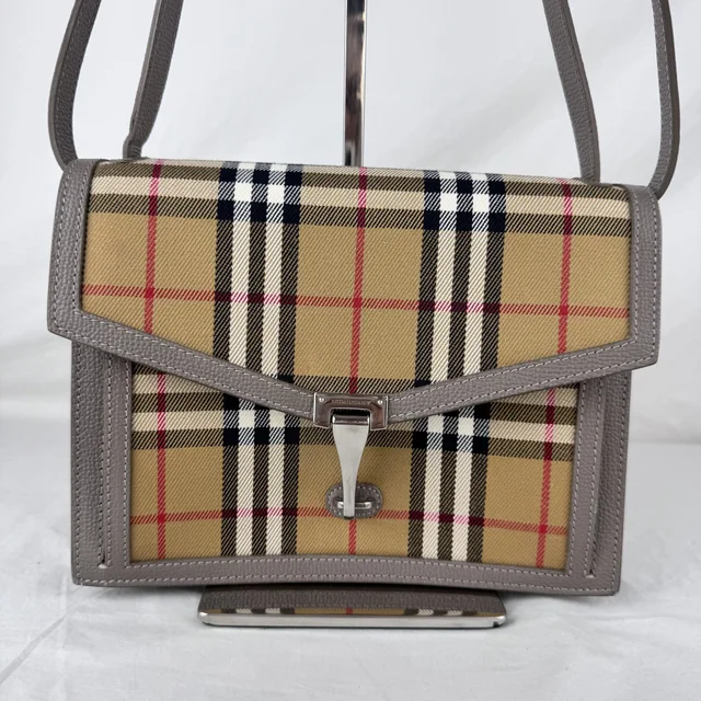 Burberry Small Macken Vintage Check Crossbody Bag in Canvas, Metal from Reowned, photo 2 of 2