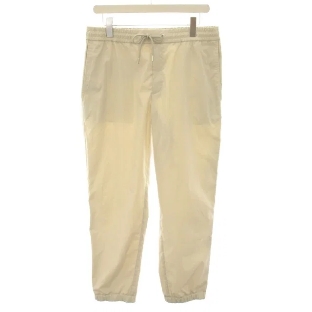 Moncler Pantalone Sportivo Pants Elastic Waist Zip Fly Side Line 46 Beige YT in Beige Togo leather from The Reluxe