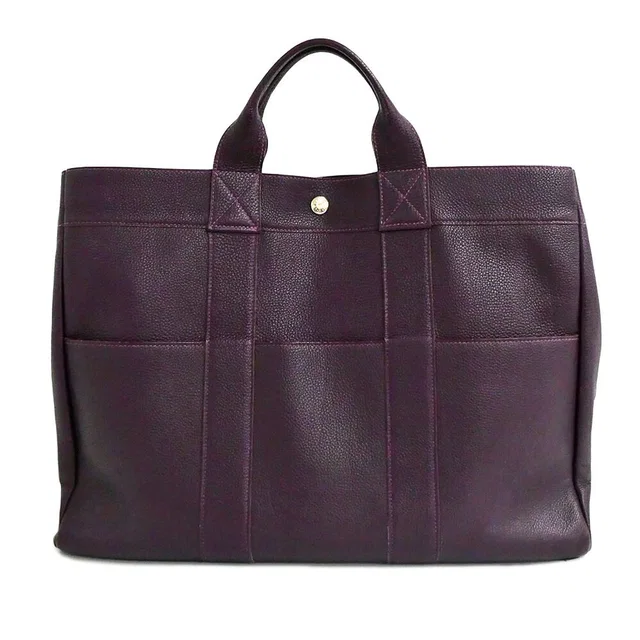Hermès Fourre Tout MM All Leather Raisin Togo Silver Purple Tote Bag in Purple Togo leather from The Reluxe