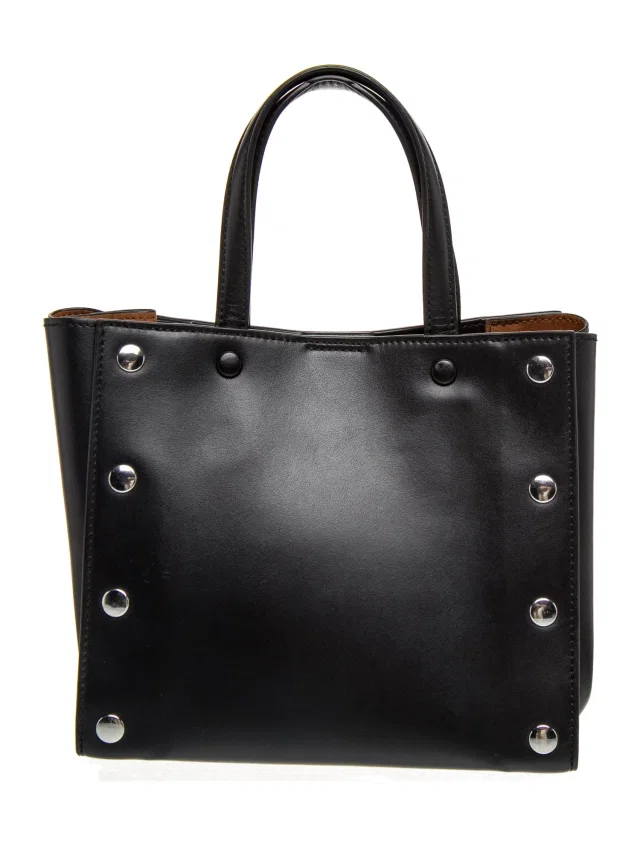 Stella McCartney Vegetarian Leather Top Handle Bag in black Leather from The RealReal