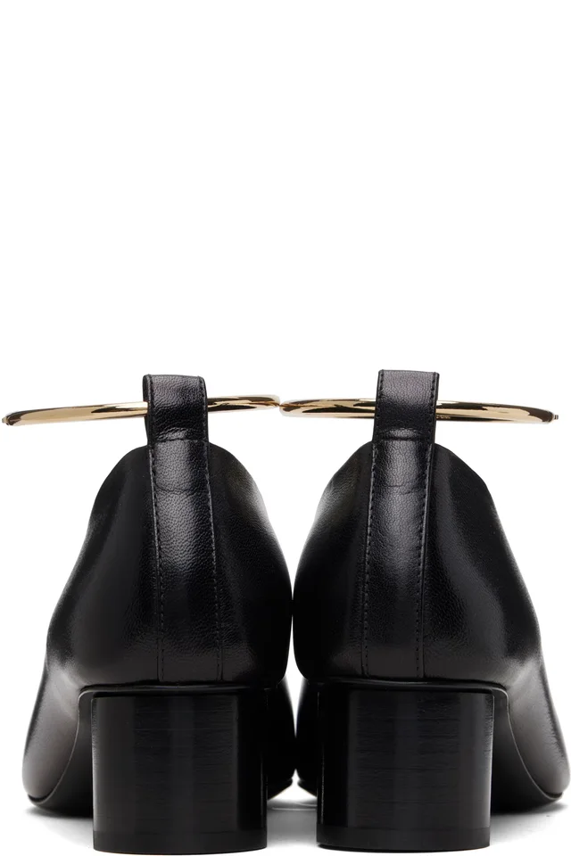 Jil Sander Black Ring Heels, photo 2 of 4 from SSENSE