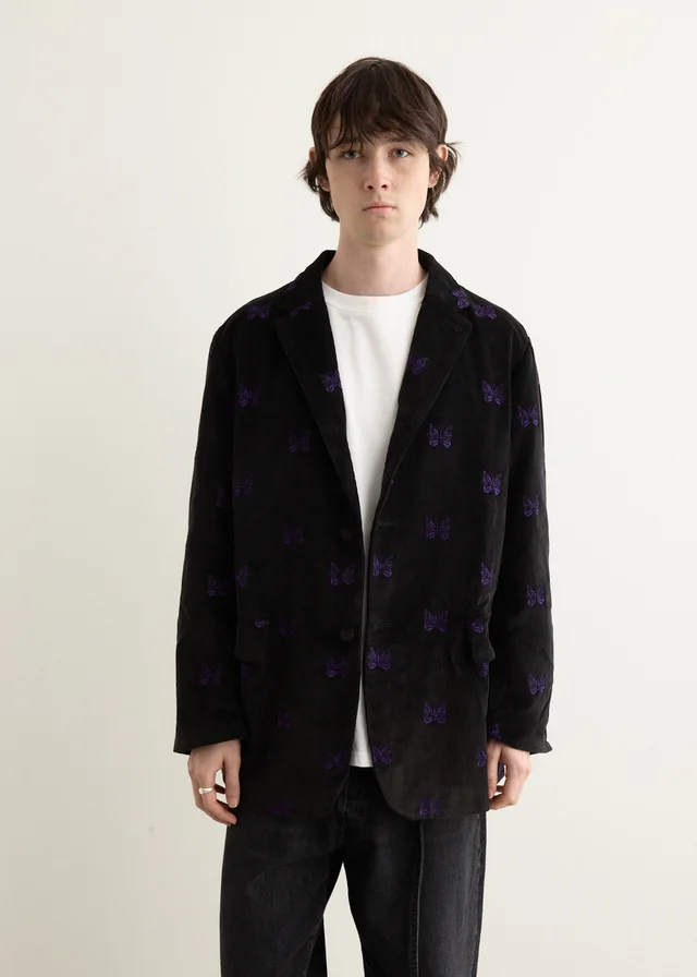 Needles 3B Jacket - Papillon Emb. Corduroy in Black from Incu, photo 1 of 1