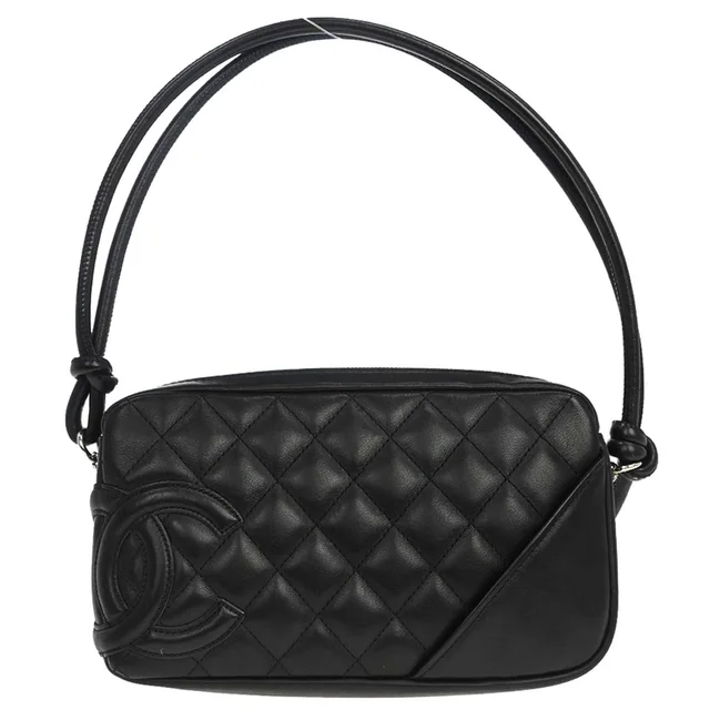 Chanel 2003-2004 Black Calfskin Cambon Ligne Handbag in Black Calfskin from AMORE Vintage Tokyo