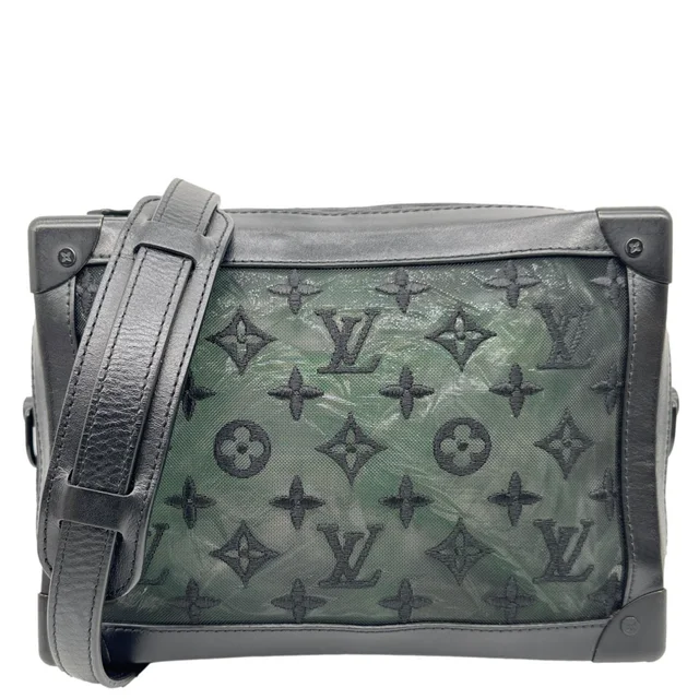 Louis Vuitton Soft Trunk Taurillon Monogram Mesh Crossbody Bag Black in Black Leather from Dallas Designer Handbags