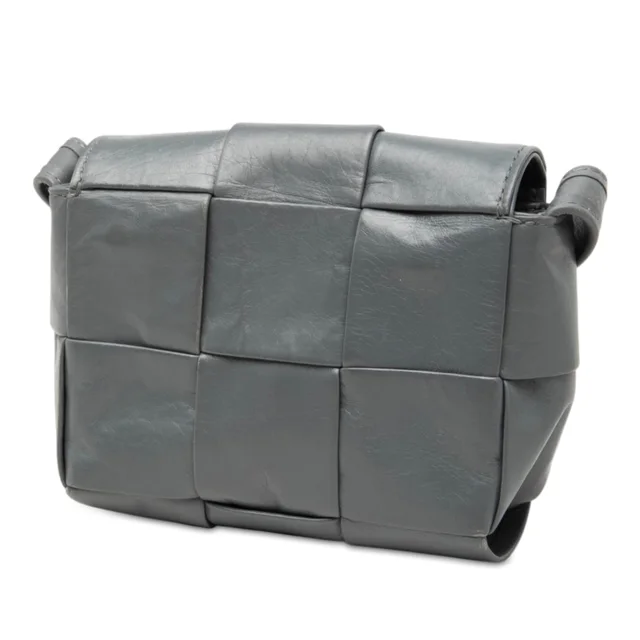 Grey Bottega Veneta Candy Nappa Intrecciato Cassette Crossbody in Grey Nappa leather from Designer Revival, photo 2 of 2