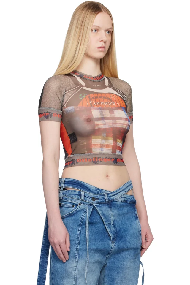 Ottolinger Multicolor Mesh T-shirt, photo 2 of 4 from SSENSE