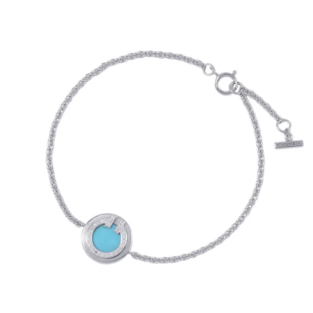 Tiffany & Co. T TWO Circle Bracelet 18K White Gold in White from GALLERY RARE