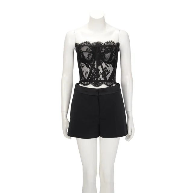Dolce & Gabbana Chantilly Lace Bustier IT 40 in Black from Blue Spinach