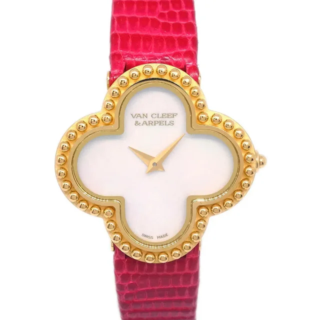 Van Cleef & Arpels Alhambra Ref.HH56431 Quartz Watch 18KYG Red in Red Lizard from AMORE Vintage Tokyo