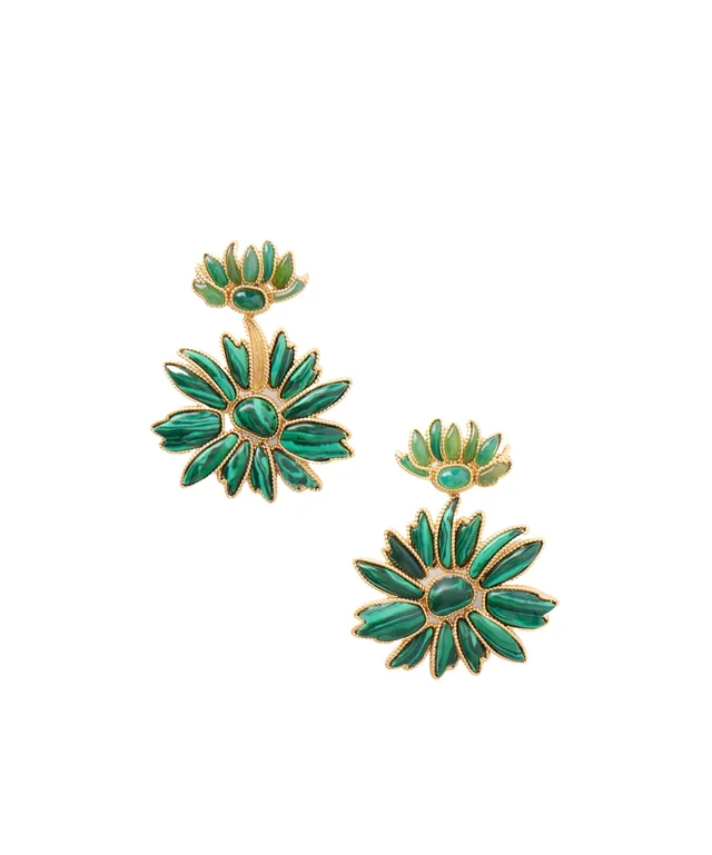 Zimmermann Draped Floral Malachite Earrings from SENSER, photo 1 of 1
