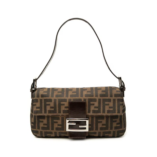 Brown Fendi Zucca Canvas Baguette Shoulder Bag in Brown Canvas from Designer Revival