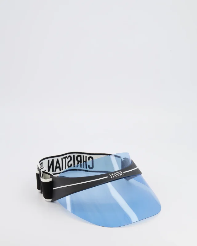 Dior Black DiorClub V1U Visor with Light Blue Shield and Adjustable Logo Strap in Black from Sellier, photo 2 of 5