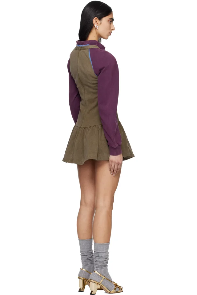 SHUSHU/TONG Khaki Sleeveless T-Shirt Minidress, photo 3 of 4 from SSENSE