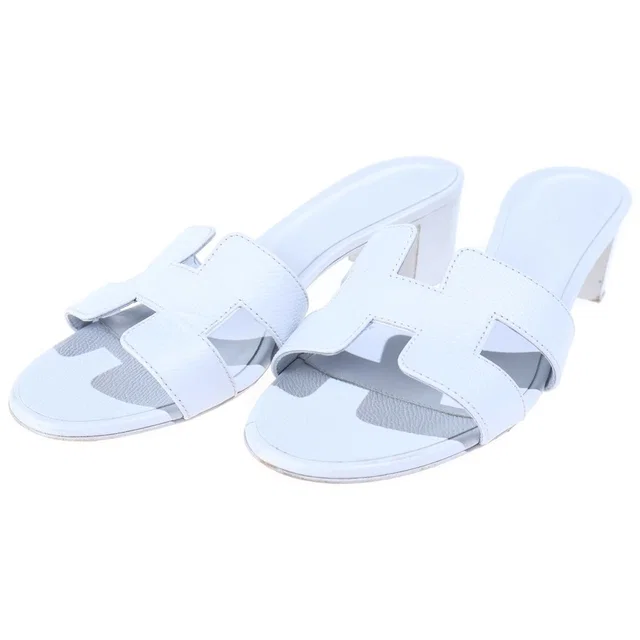 Hermès Oasis Sandals Blue Pale in Blue from The Reluxe