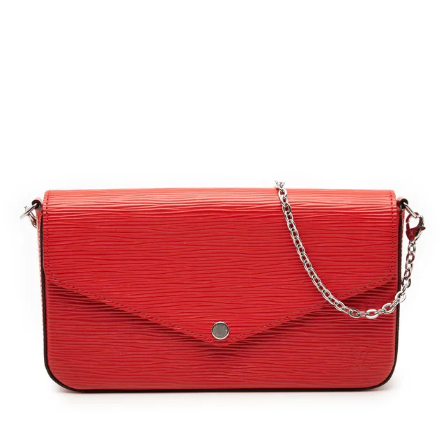 Red Louis Vuitton Epi Pochette Felicie Crossbody Bag in Red Leather from Designer Revival