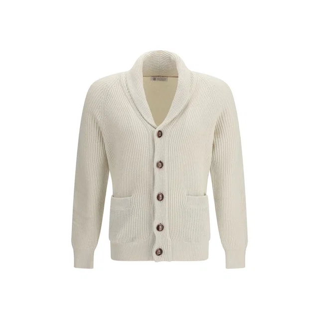 Brunello Cucinelli Beige Cotton Cardigan in Beige from HEWI