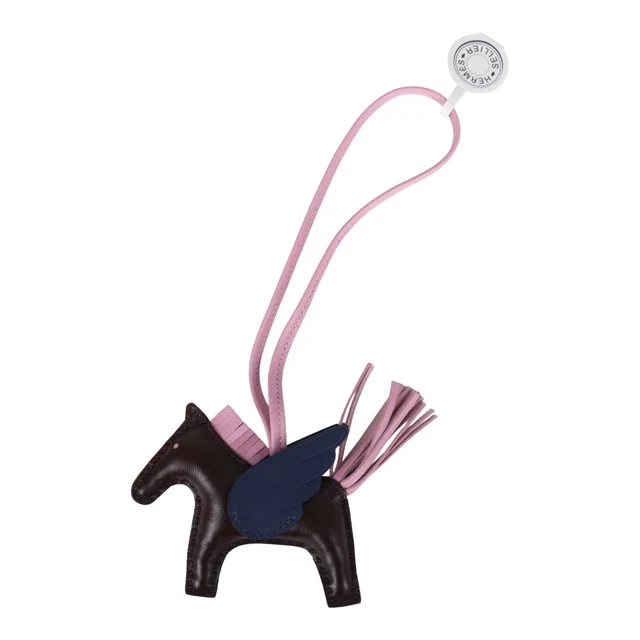 Hermès Pegase Rodeo Bag Charm PM Rouge Sellier, Mauve Sylvestre & Bleu Saphir Milo Lambskin in Red Lambskin from Madison Avenue Couture