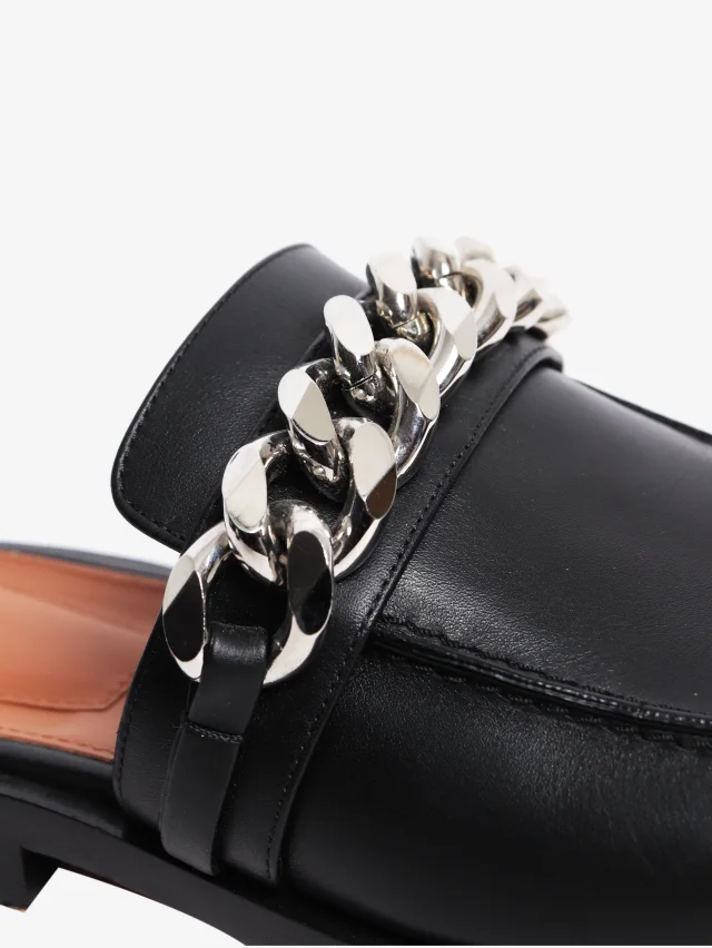 Givenchy Black chain-link flat mules - size EU 39 in Black Leather from Sign of the Times, photo 5 of 7