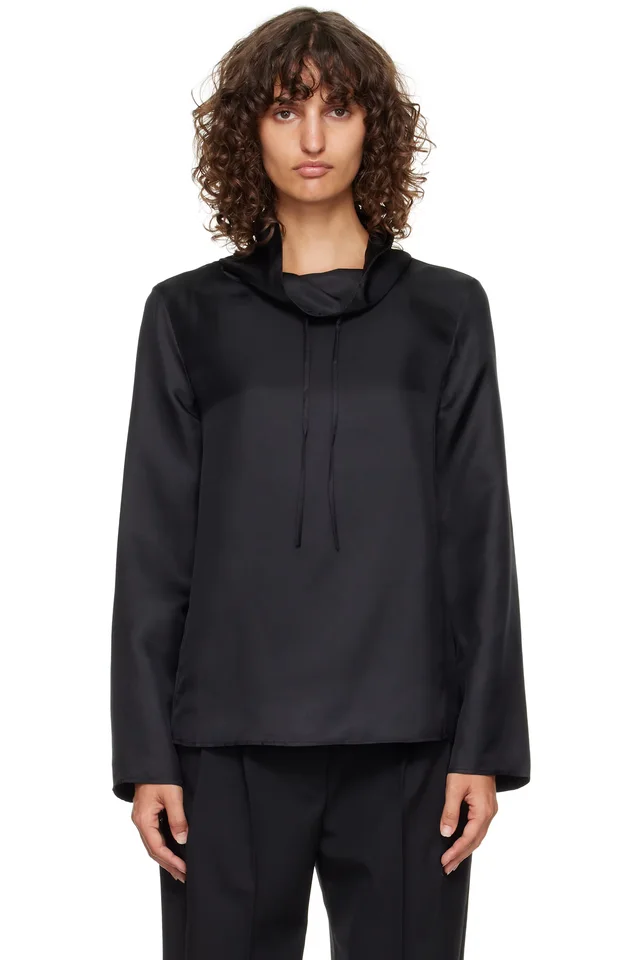 Black Cyna Silk Blouse, image 1 of 1 from SSENSE