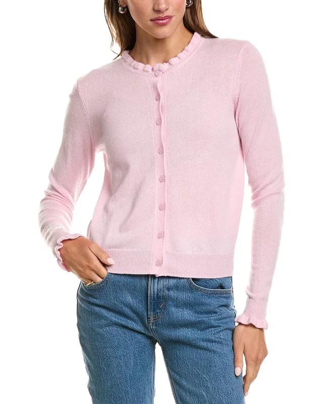 sofiacashmere Ruffle Cashmere-Blend Cardigan, image 1 of 1 from Rue La La