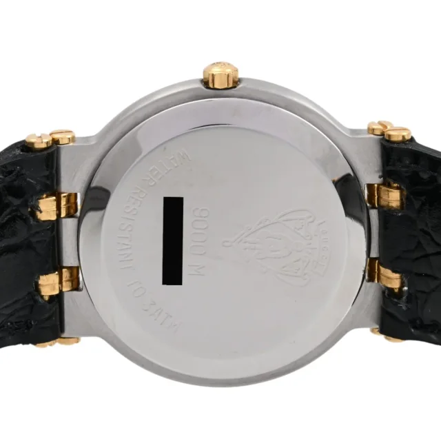 Gucci Round Logo Face Watch 9000M Quartz Black in Black Leather from VINTAGE QOO TOKYO, photo 7 of 8