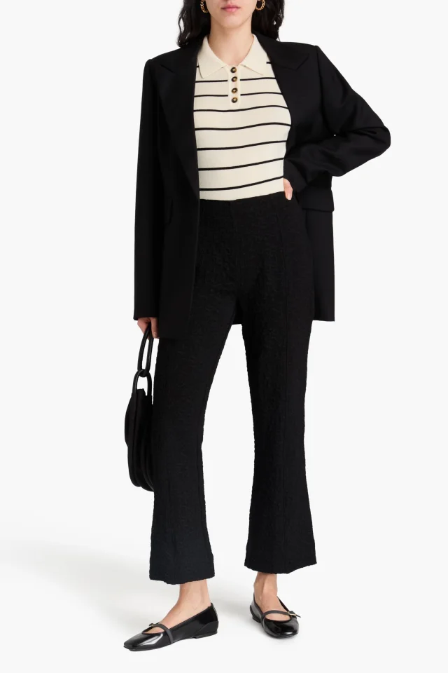 Ganni Jacquard High-Rise Bootcut Pants in Black, photo 2 of 4 from THE OUTNET