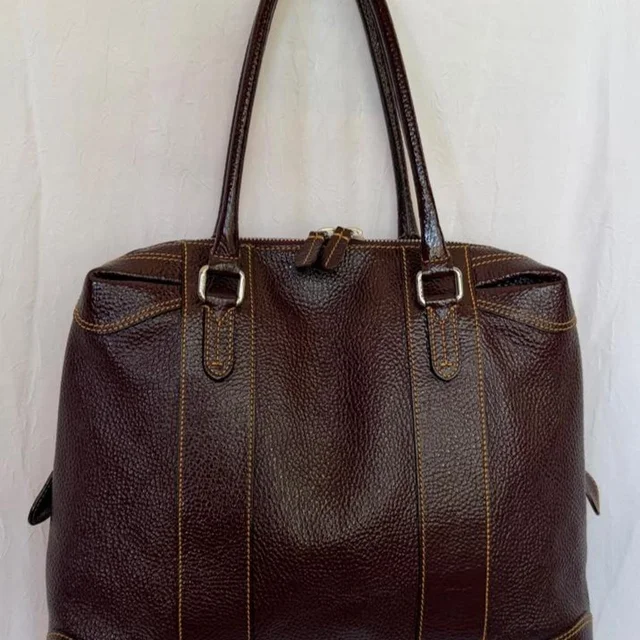 Fendi Women's Shoulder bags - Burgundy/Silver in silver|gray from Depop, photo 1 of 1