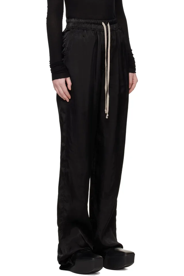 Rick Owens Black Temple Dietrich Drawstring Lounge Pants, photo 2 of 4 from SSENSE