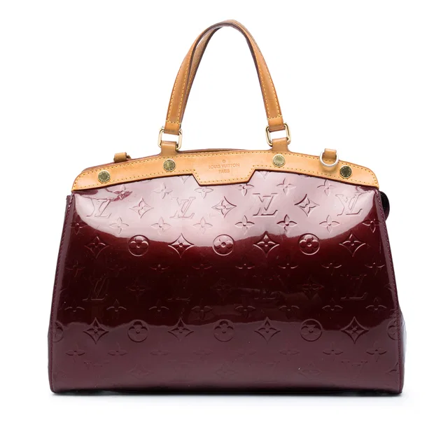 Red Louis Vuitton Monogram Vernis Brea MM Satchel in Red Leather from Designer Revival