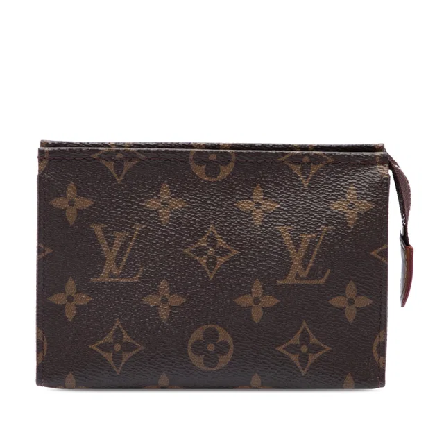 Brown Louis Vuitton Monogram Toiletry Pouch 15 in Brown Coated canvas from Designer Revival
