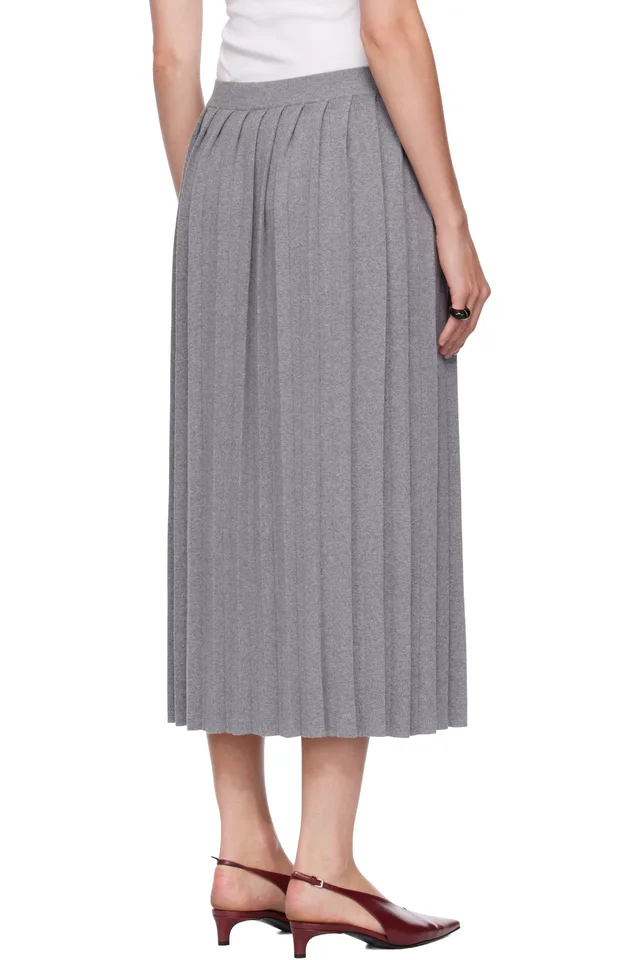 LISA YANG Gray Minda Midi Skirt, photo 3 of 3 from SSENSE