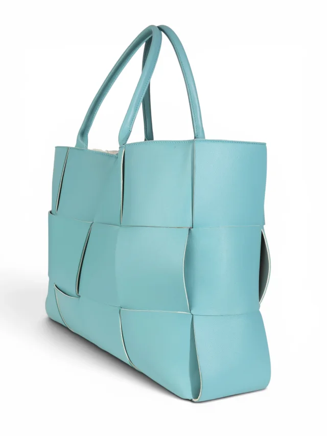 Bottega Veneta Light Blue Maxi Intrecciato Large Arco Tote in Blue Woven leather from Season 2 Consign, photo 2 of 9