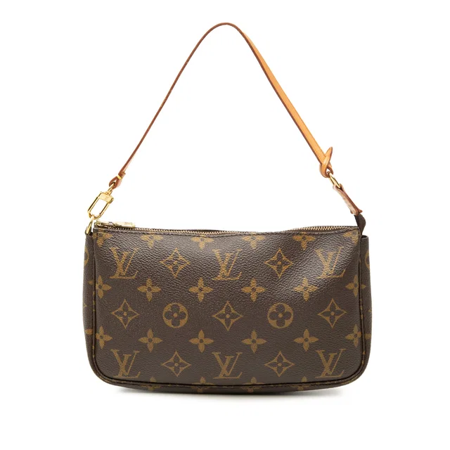 Brown Louis Vuitton Monogram Pochette Accessoires Shoulder Bag in Brown Coated canvas from Designer Revival