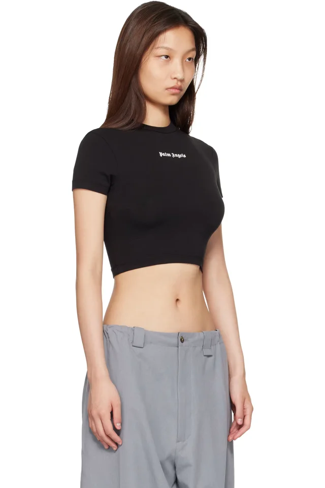 Palm Angels Black Classic Logo Baby T-shirt, photo 2 of 4 from SSENSE