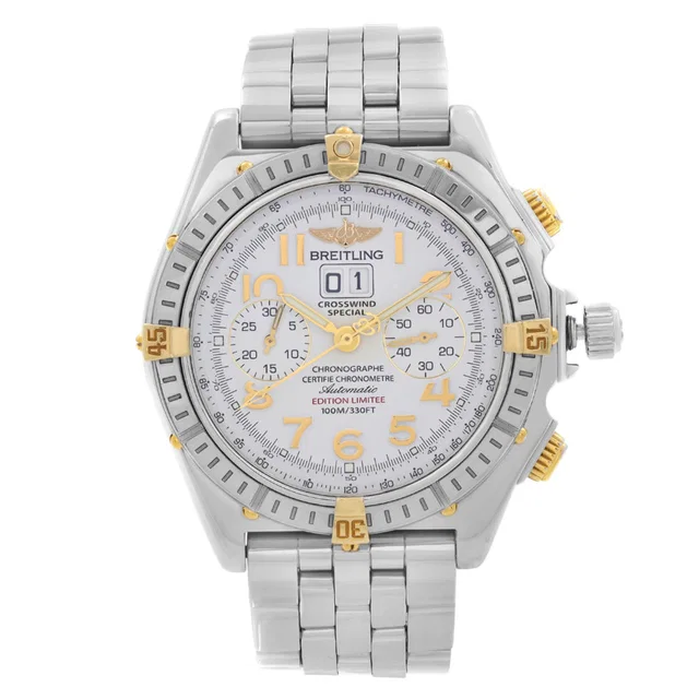 Breitling Crosswind Chronograph Automatic Chronometer White Dial Mens Watch B44356 in yellow|white|silver|gold|gray from Jomashop.com