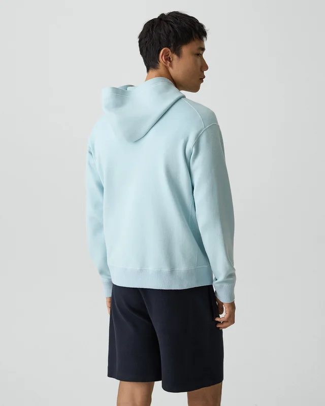 Theory Relaxed Hoodie in Light Bilen in LIGHT OCEAN AIR 62% Viscose, 38% Polyester; Exclusive Of Elastic, photo 3 of 16 from Theory