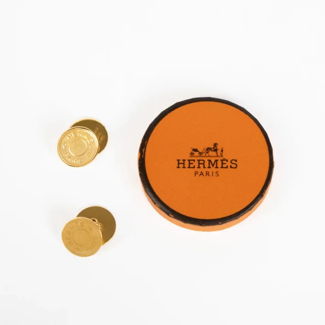 Hermès Clou de Selle Cufflinks in Gold from Labellov, photo 3 of 3