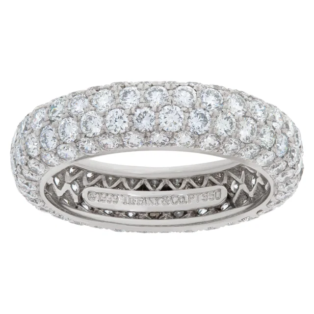 Tiffany & Co. Etoile 4 row diamond eternity band in Platinum from Gray And Sons