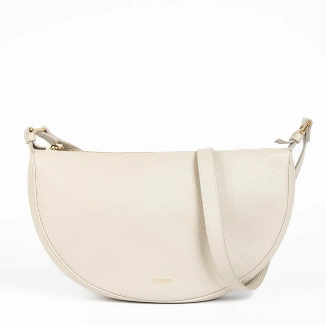 Burberry Grey Soft Sling Half Moon Bag in Grey Leather from Labellov