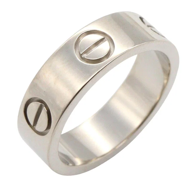 Cartier Love Au750 White Gold Ring Size 9 in White from LuxUness
