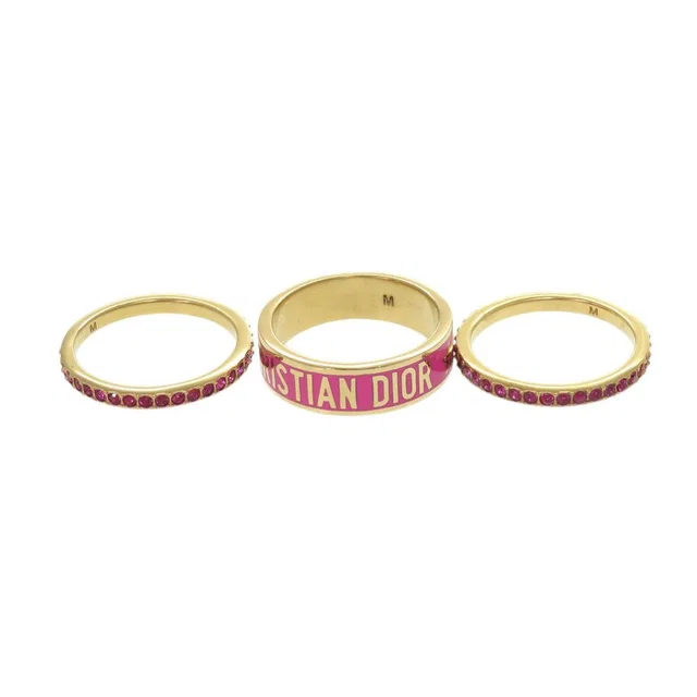 Dior Code Triple Strand Ring Metal Gold Pink in Pink from The Reluxe
