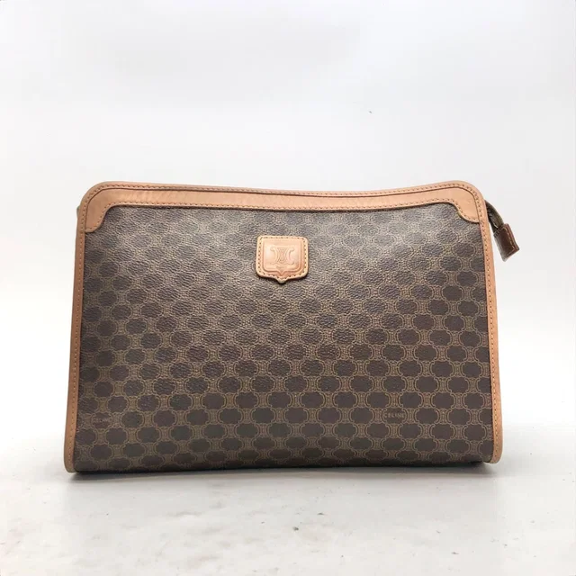 Celine Macadam Clutch Second Brown in Brown Leather from The Reluxe