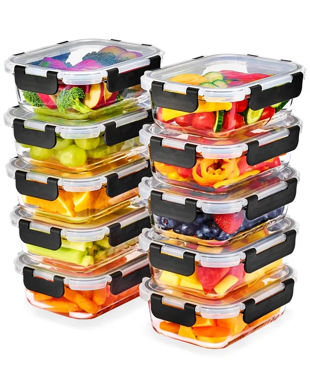 Sorbus Set of 10 Glass Meal Prep Containers With Airtight Lids, image 1 of 1 from Rue La La