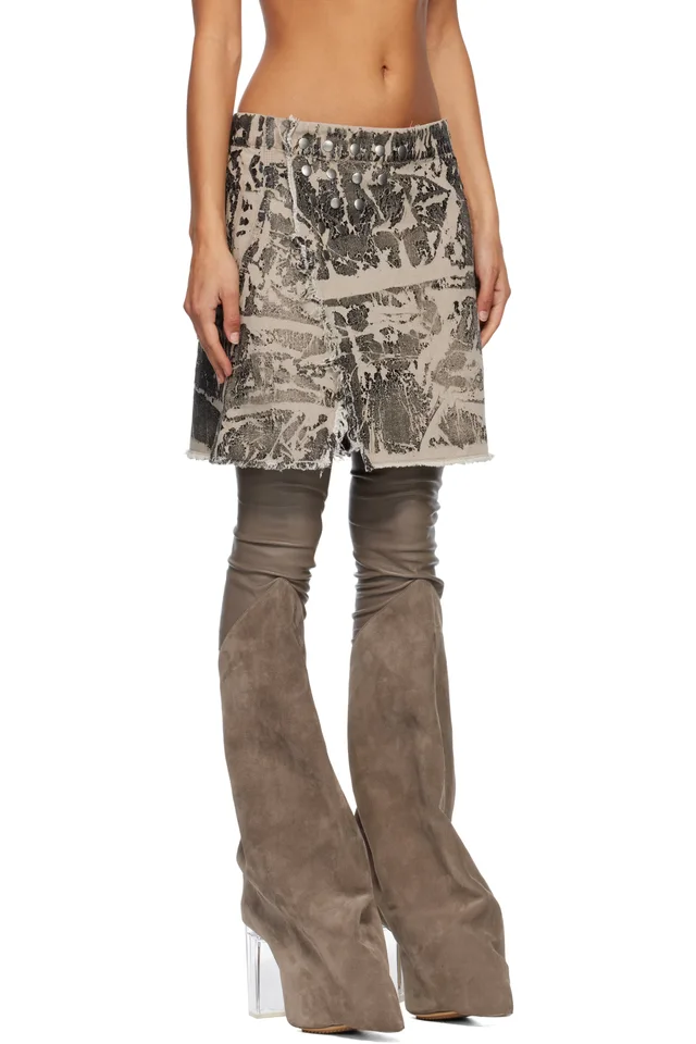 Rick Owens DRKSHDW Black Concordians Sisysnap Denim Miniskirt, photo 2 of 4 from SSENSE