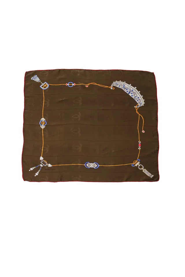 Cartier Crown & Jewels Print Scarf in Silk from Recess LA