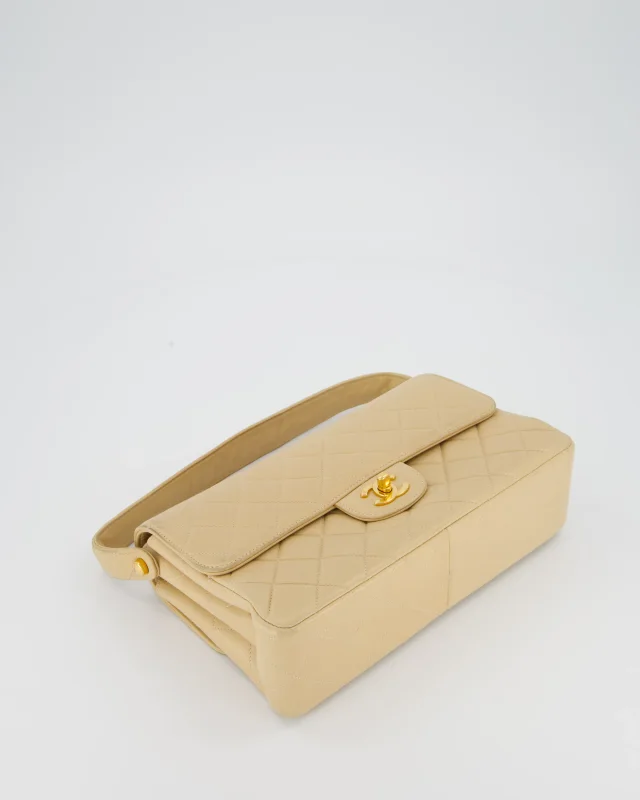 Chanel Vintage Medium Double-Sided Flap Bag in Beige Lambskin from Sellier, photo 15 of 18