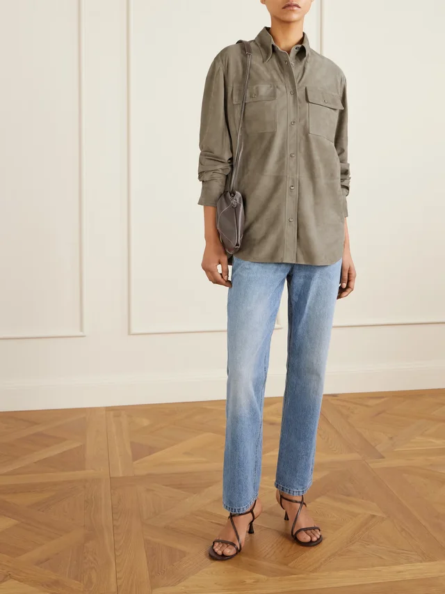 BRUNELLO CUCINELLI Suede overshirt in Green, photo 2 of 2 from NET-A-PORTER (Canada)