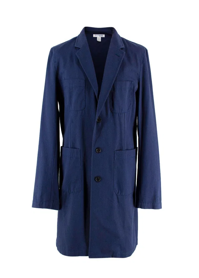 Comme des Garçons Navy Unlined Longline Trench Coat in Navy from HEWI